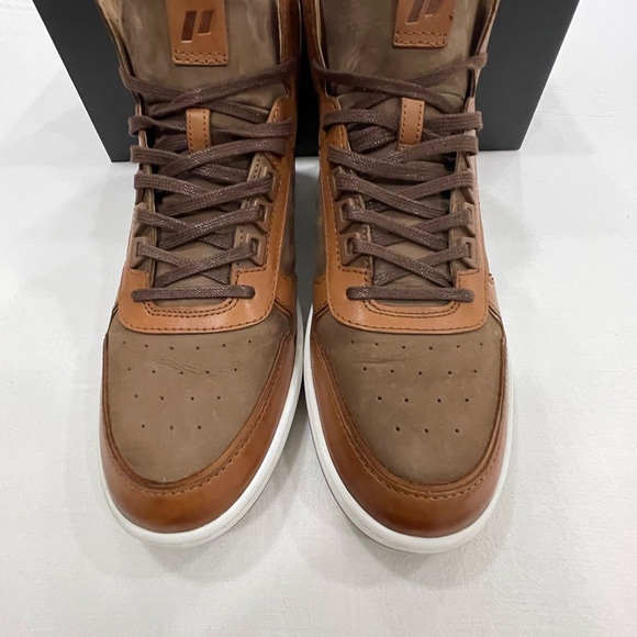 Piloti Mid  Drift Cognac Brown Leather Sneakers - Picture 4 of 9